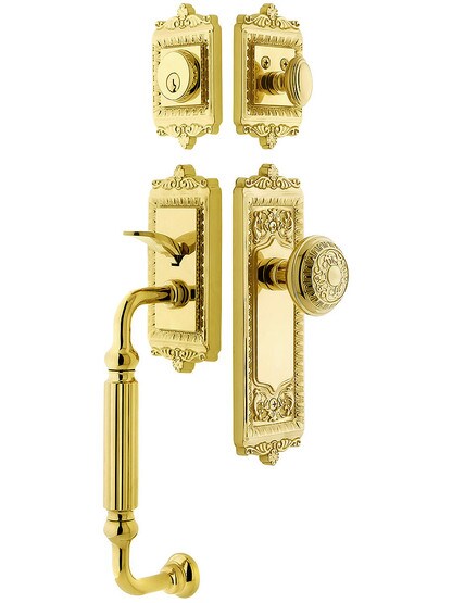 Windsor Entry Lock Set in PVD Finish with Windsor Knob and